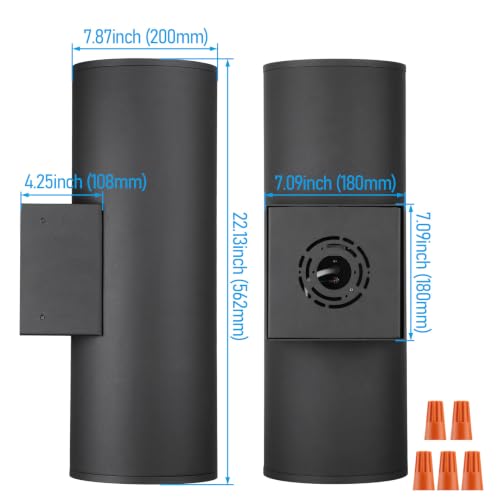 2 Pack 22 Inch 5CCT LED Cylinder Up Down Wall Light Outdoor (2 Count)