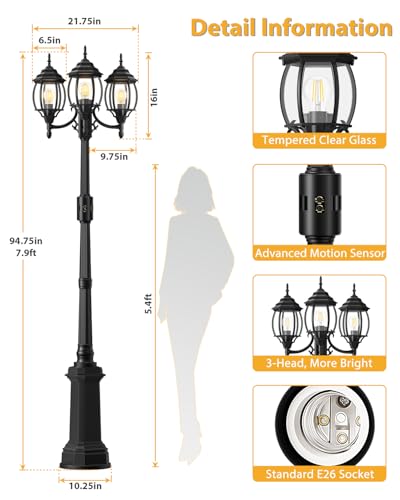 Motion Sensor Outdoor Post Lights