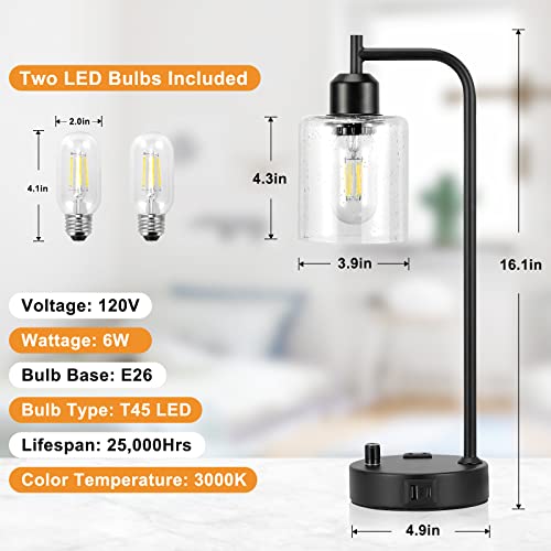 Industrial Bedside Lamps Set of 2 (2 Count)