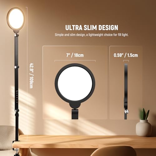 Basics 18W 7" Desktop Ring Light with Stand for Desk