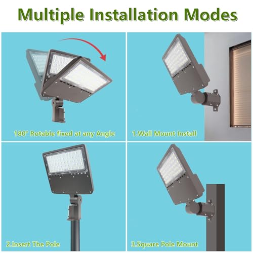 2PACK 100W LED Parking Lot Light with Dusk to Dawn Photocell (2 Count)