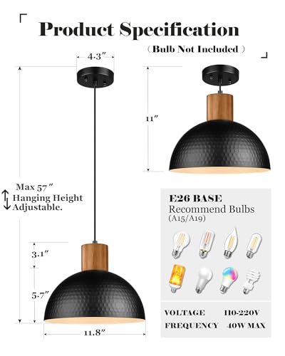 2 Pack Hammered Pendant Lights (2 Count)