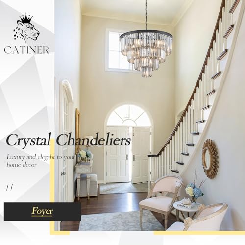 24" Smoke Gray Crystal Chandeliers