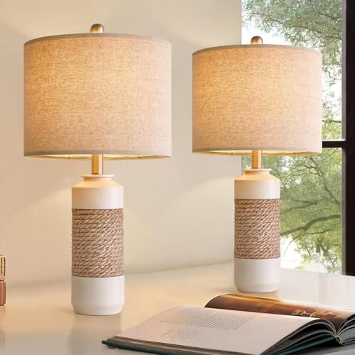 23.75" Bedside Table Lamps Set of 2 for Sleeping and Reading