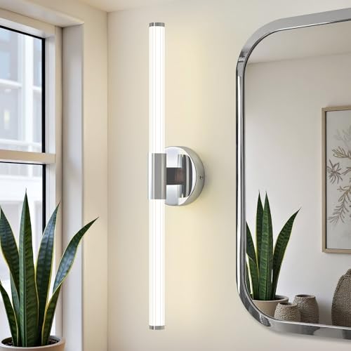 Bathroom Vanity Lights Chrome LED Vanity Lights Modern 24"