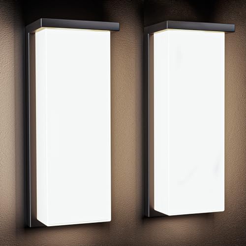 14in LED Dusk to Dawn Outdoor Wall Light Fixtures (2 Count)