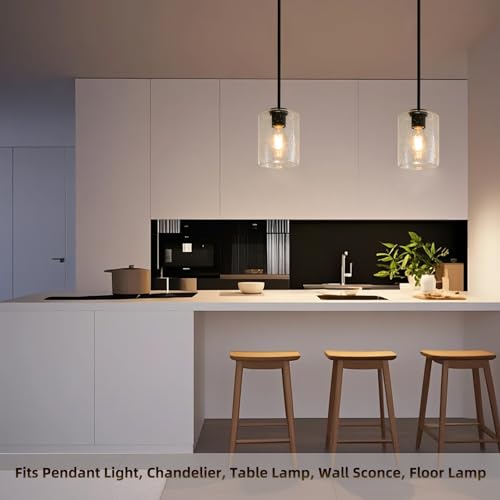 Clear Bubble Seeded Cylinder Glass Lamp Shade