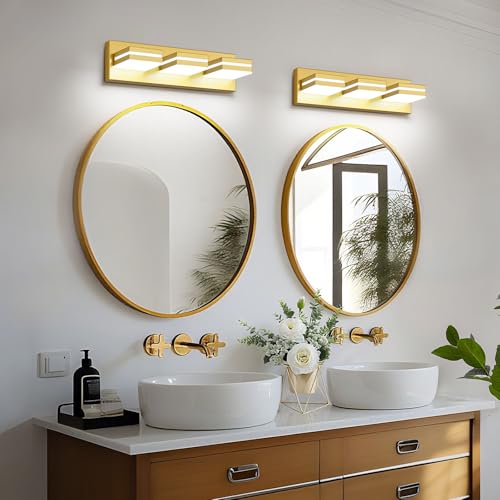 Modern LED Small Gold Acrylic Bathroom Lights Fixtures 3