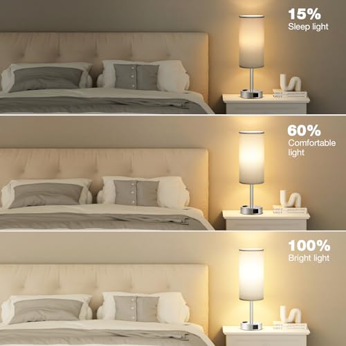 Grey Bedside Lamp for Bedroom