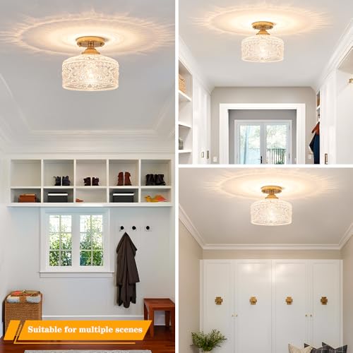 Gold Semi Flush Mount Ceiling Light