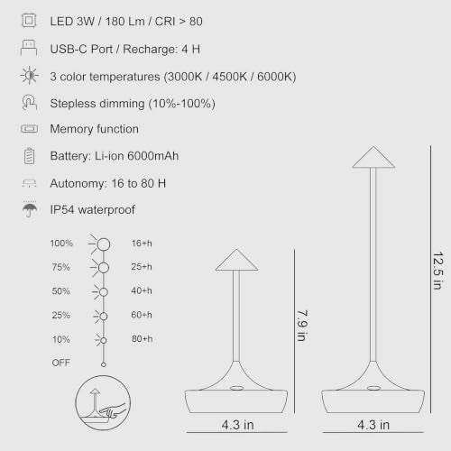 Rechargeable Cordless Table Lamp