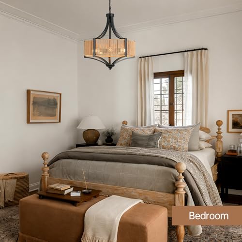 20" Rattan Chandelier