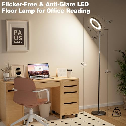36W 3500LM Super Bright Floor Lamps for Living Room (Black-Single Sided)