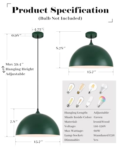 Green Pendant Lights Kitchen Island