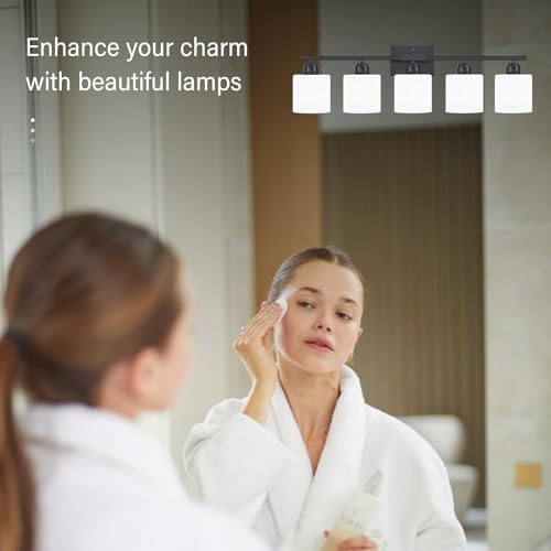 5 Light Black Bathroom Vanity Light