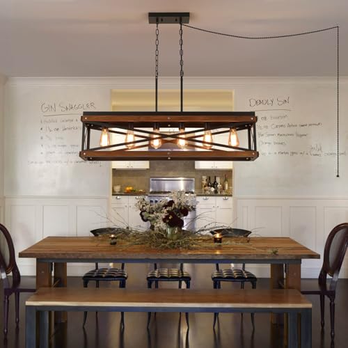 Rustic Farmhouse Plug in Kitchen Island Lighting