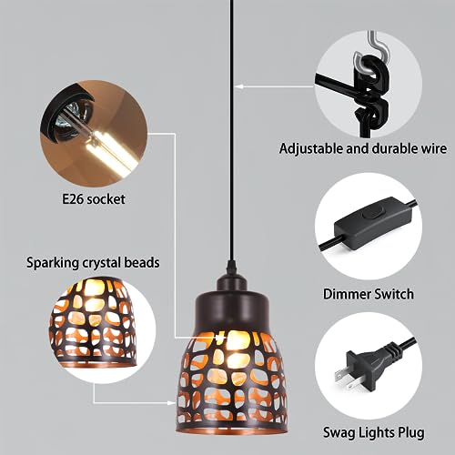 Pendant Light Industrial Vintage Pendant Lamp Retro Farmhouse Ceiling Hanging Light Fixture Black Metal Creative Geometric Diamond Shade Pendant Lighting for Kitchen Island