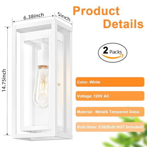 15" Outdoor Wall Lights (2 Count)