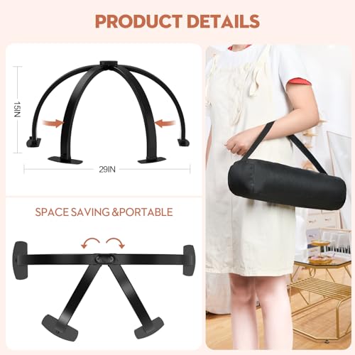 Foldable Half Moon Nail Desk Lamp with Phone Holder