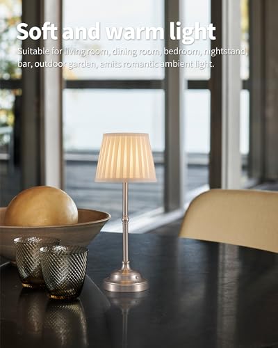 Nickel Cordless LED Table Lamps Set of 2