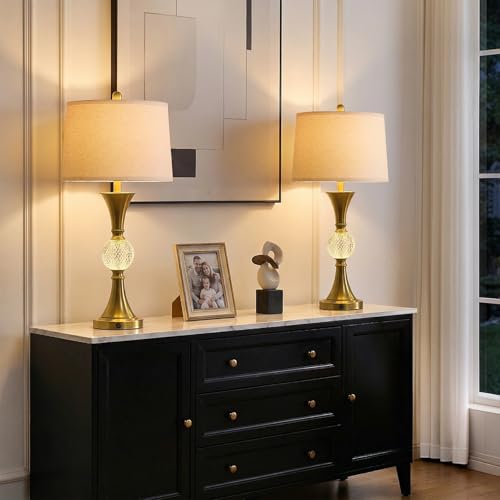 28.5" Gold Table Lamps Set of 2 (2 Count)