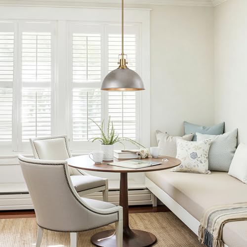 13 Inch Antique Silver Metal Pendant Light Kitchen Island