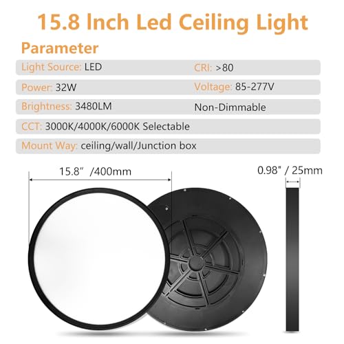 4PK 15.8 Inch Led Ceiling Light Flush Mount (4 Count)