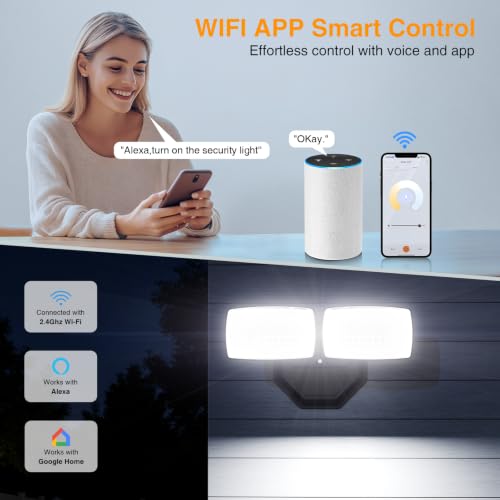 32W Smart Flood Lights Outdoor (Black)