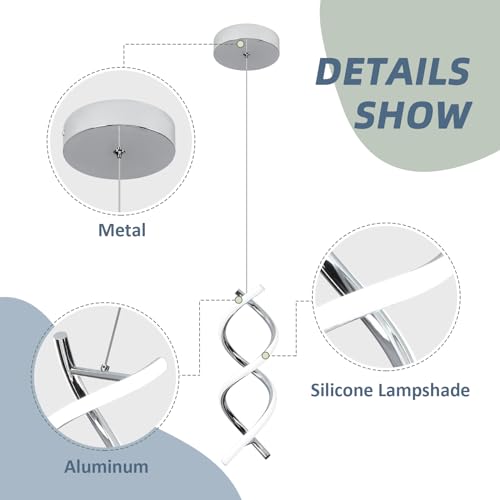 Spiral Led Pendant Light Fixture
