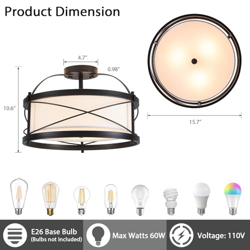 3 Light Flush Mount Ceiling Light
