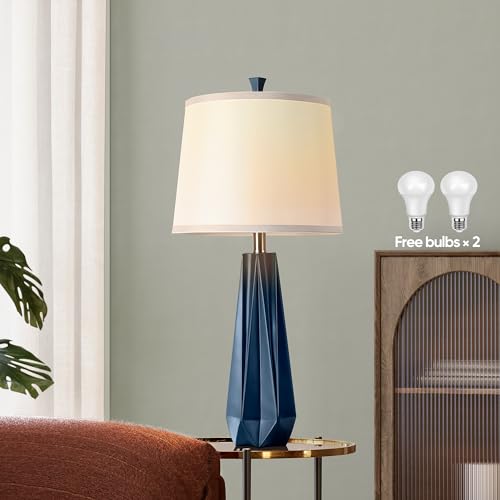 27'' Navy Blue Resin Table Lamps (2 Count)