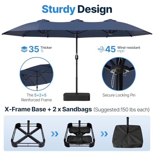 15FT Patio Umbrella with Base Included