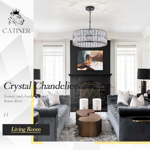 Black Crystal Chandelier 18" 6