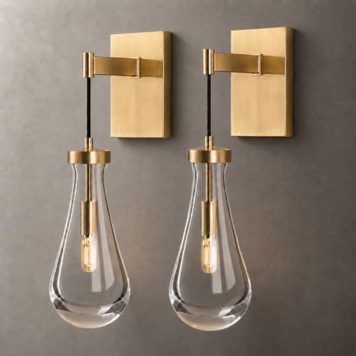 Gold Raindrop Brass Wall Sconces (2 Count)