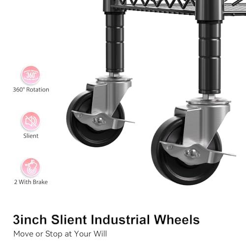 3 Tier Rolling Carts with Wheels