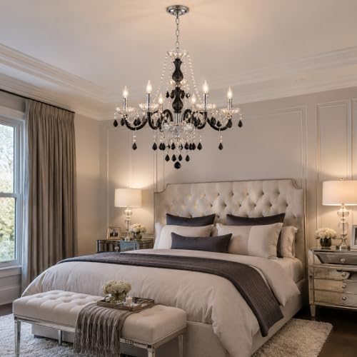 Saint Mossi Black and Clear Crystal Chandelier
