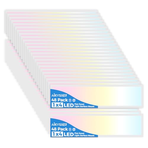 48 Pack 1x4 LED Flat Panel Light Surface Mount White (48 Count)