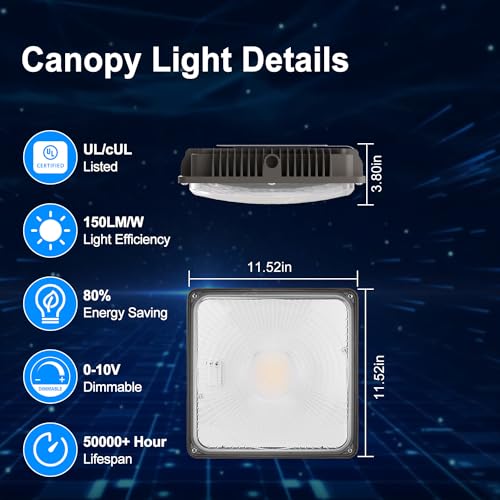 120W LED Canopy Light for Gas Station Light (120W 4PACK 0-10V DIMMABLE)
