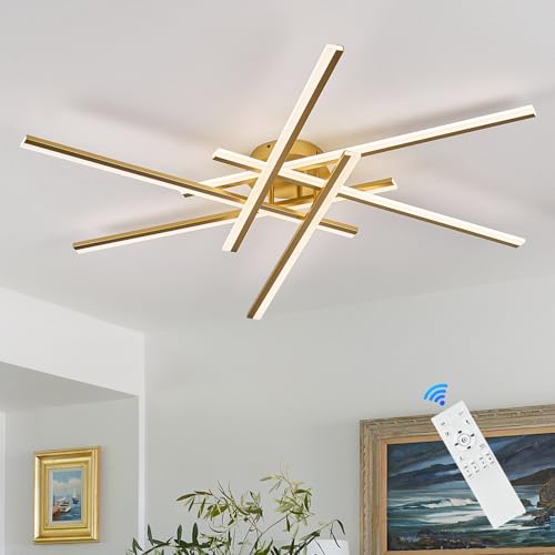 Gold Semi Flush Mount Ceiling Light Modern 6