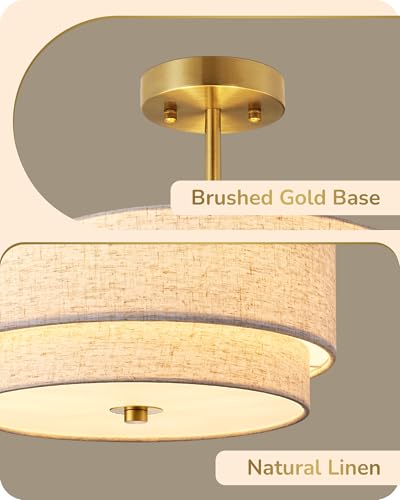 12.6Inch Semi Flush Mount Ceiling Light