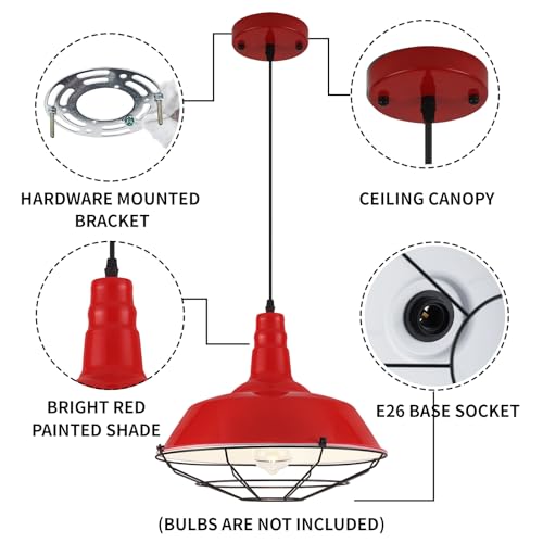 Red Oversize Pendant Light