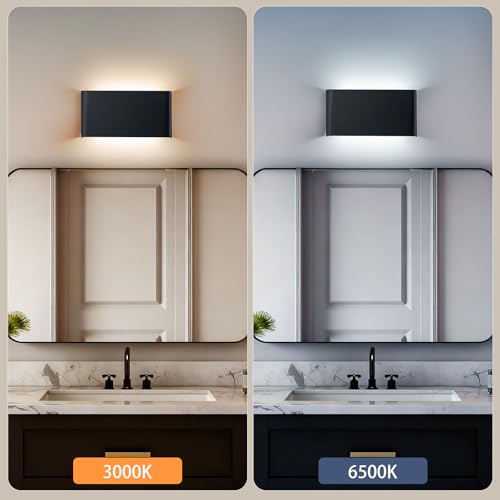 4 Pack 15W 5CCT Black LED Wall Sconces (4 Count)