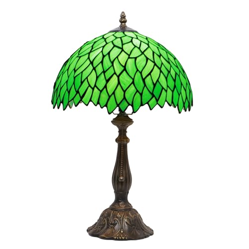 Tiffany Table Lamp Stained Glass Bedside Reading Light W12H19 inch
