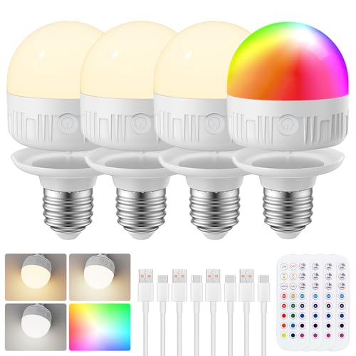 Rechargeable Light Bulbs with Remote