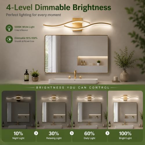 Modern Vanity Lights Dimmable Bathroom Light Fixtures Over Mirror Bathroom LED Vanity Light for Bathroom Living Room