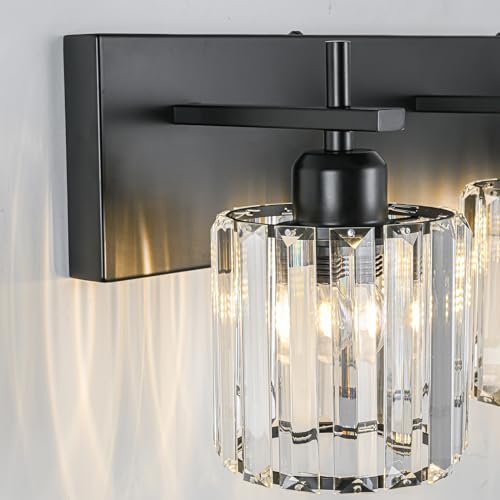Black Crystal Bathroom Vanity Lights