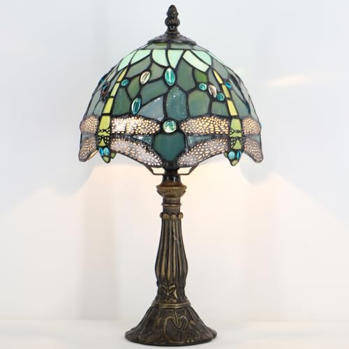 Tiffany Lamp Stained Glass Table Bedside Accent Light 8X8X14.5 inch