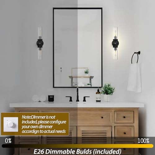 Black Bathroom Vanity Wall Sconces 2 (2 Count)