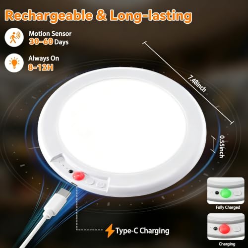 2Pack Rechargeable LED Ceiling Light (2 Count)
