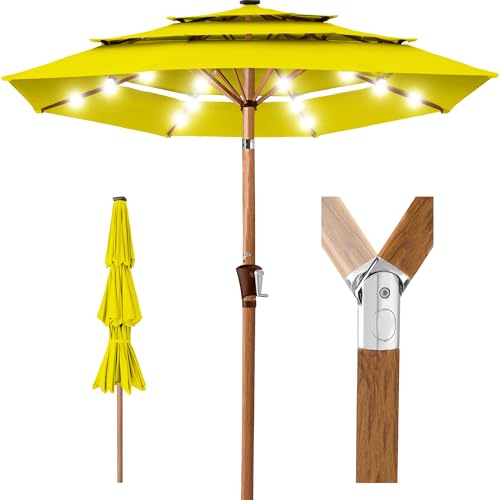 10ft 3 Tier Solar Patio Market Umbrella